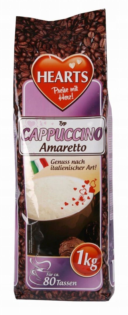 Cappuccino Hearts Amaretto Aromatyczny Napój Kawowy w Proszku 1 kg