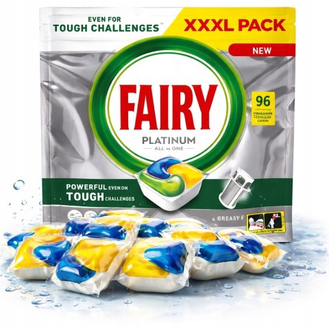 Fairy Platinum All in One Kapsułki do Zmywarki 96 szt Cytryna Skuteczne