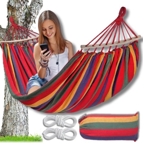 HAMAK OGRODOWY JEDNOOSOBOWY WISZĄCY DO OGRODU HUŚTAWKA + STELAŻ POKROWIEC