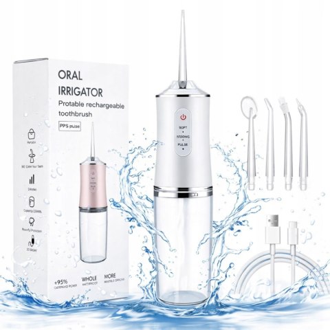 Irygator do Zębów Bezprzewodowy Dental Flosser USB 3 Tryby + Końcówki
