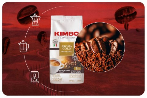 Kawa Kimbo Aroma Gold ziarnista 1kg 100% Arabica