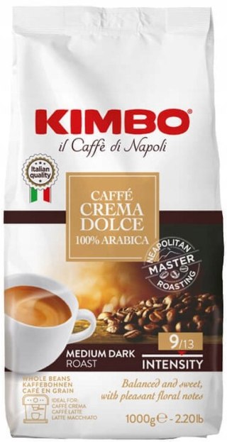 Kawa ziarnista Arabica Kimbo Dolce Crema 1000 g