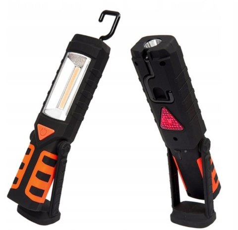LAMPA WARSZTATOWA LED MOCNA 3w1 Pomaraczowa LATARKA