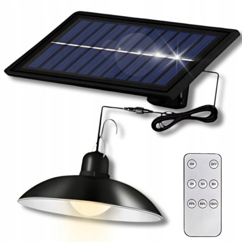 LAMPA WISZĄCA SOLARNA LED ŻYRANDOL OGRODOWA ZEWNĘTRZNA + Czujnik Zmierzchu