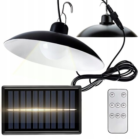 LAMPA WISZĄCA SOLARNA LED ŻYRANDOL OGRODOWA ZEWNĘTRZNA + Czujnik Zmierzchu