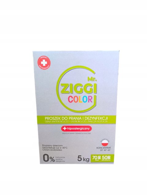 Mr. Ziggi proszek do prania i dezynfekcji hipoalergiczny do koloru 70pr 5kg