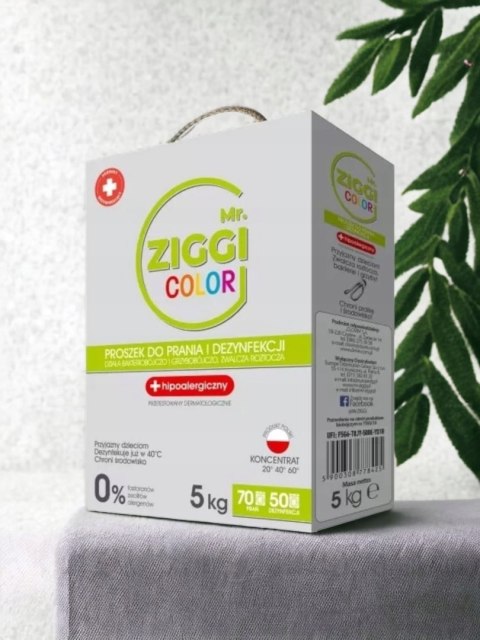 Mr. Ziggi proszek do prania i dezynfekcji hipoalergiczny do koloru 70pr 5kg