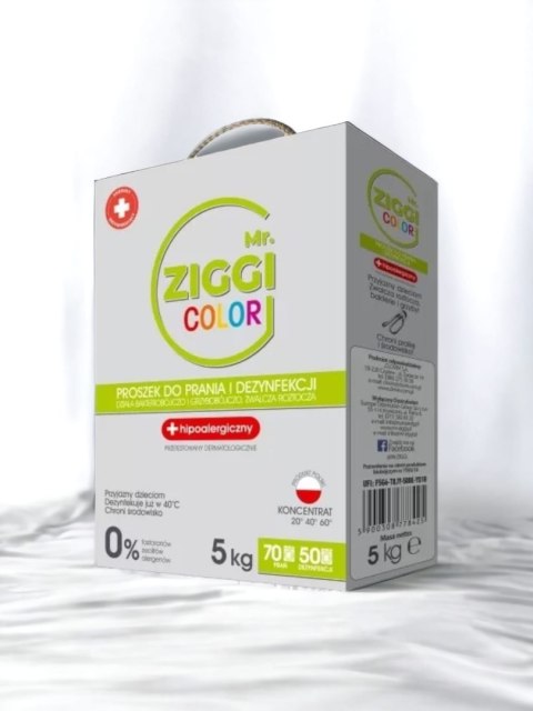 Mr. Ziggi proszek do prania i dezynfekcji hipoalergiczny do koloru 70pr 5kg