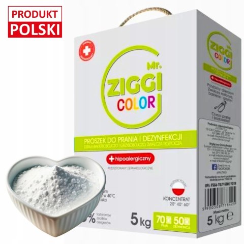 Mr. Ziggi proszek do prania i dezynfekcji hipoalergiczny do koloru 70pr 5kg
