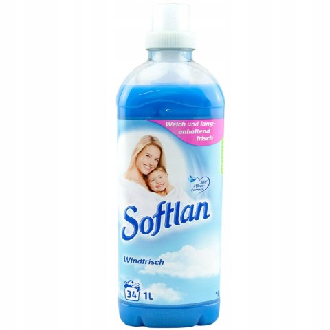 Płyn do płukania tkanin ubrań KONCENTRAT niebieski Softlan Windfrisch 1 l