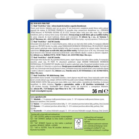 Środek do toalet Duck krążek antybakteryjny limonkowy 0,036 l