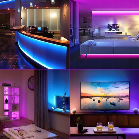 TAŚMA LED Z PILOTEM RGB USB DO TV 1M KOLOROWA PODŚWIETLENIE TELEWIZORA