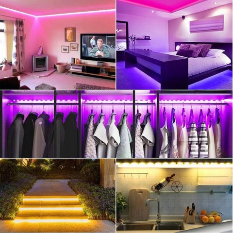 TAŚMA LED Z PILOTEM RGB USB DO TV 1M KOLOROWA PODŚWIETLENIE TELEWIZORA