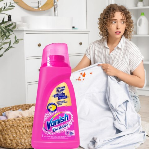 VANISH OXI ACTION PINK 1L Odplamiacz do tkanin w płynie