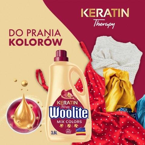 Woolite Color płyn do prania do kolorowych ubrań z keratyną 3,6L 60 prań