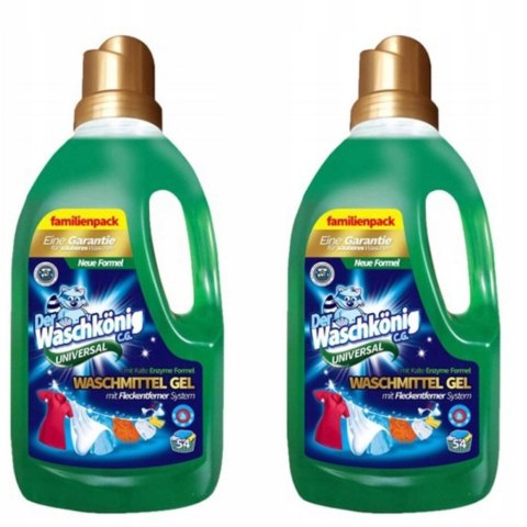 Żel do prania uniwersalny Der Waschkonig 1,625 l 54 prania zielony płyn
