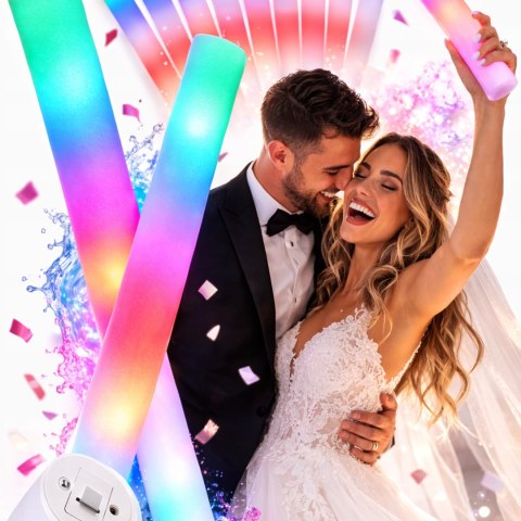 10x Pałki PAŁKA LED Świecące Piankowe Miecze Świetlne Wesele 18tka Impreza