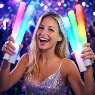 10x Pałki PAŁKA LED Świecące Piankowe Miecze Świetlne Wesele 18tka Impreza
