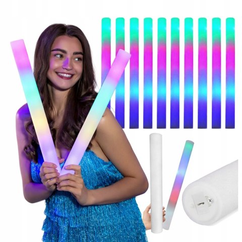 10x Pałki PAŁKA LED Świecące Piankowe Miecze Świetlne Wesele 18tka Impreza