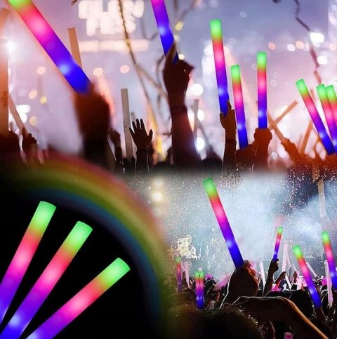 10x Pałki PAŁKA LED Świecące Piankowe Miecze Świetlne Wesele 18tka Impreza