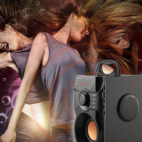 GŁOŚNIK BLUETOOTH MP3 FM RADIO przenośny BEZPRZEWODOWY USB AUX +PILOT