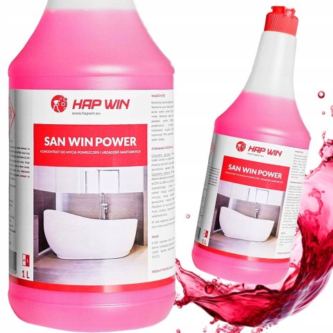 HAP WIN Power 1L Silny Odkamieniacz do Łazienki do Kabin Umywalek Skuteczn