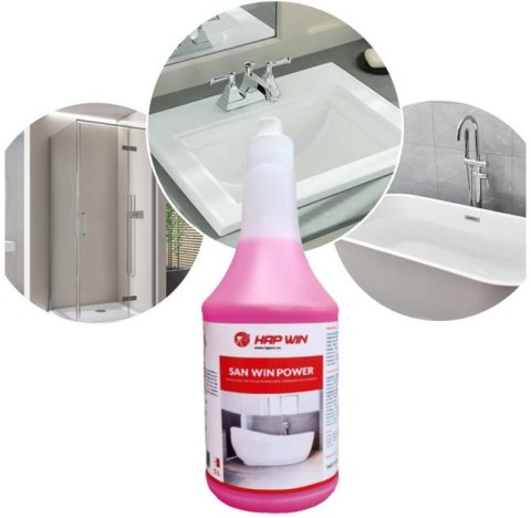 HAP WIN Power 1L Silny Odkamieniacz do Łazienki do Kabin Umywalek Skuteczn