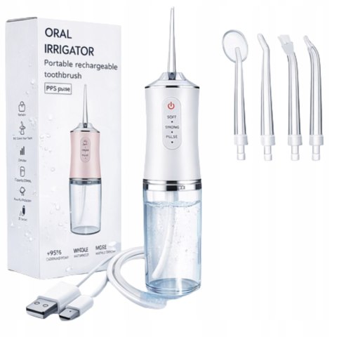Irygator do Zębów Bezprzewodowy Dental Flosser USB 3 Tryby + Końcówki