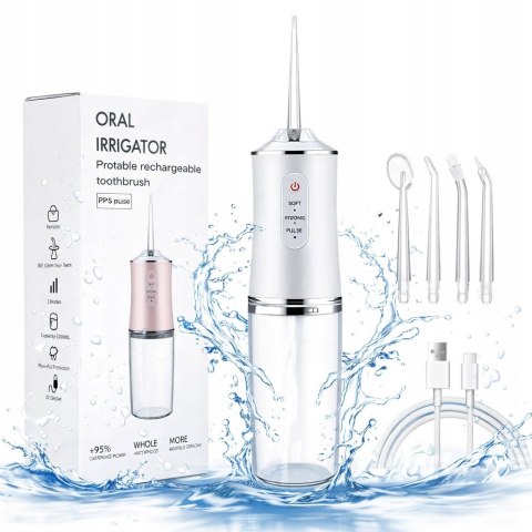 Irygator do Zębów Bezprzewodowy Dental Flosser USB 3 Tryby + Końcówki