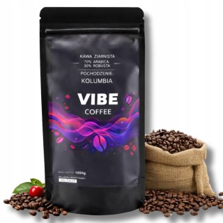 KAWA ZIARNISTA 1kg Kolumbia ŚWIEŻO PALONA Vibe Coffe mocna Arabica 1000g