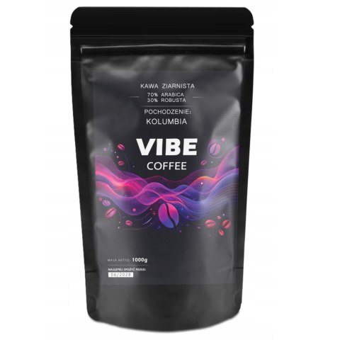 KAWA ZIARNISTA ŚWIEŻO PALONA Vibe Coffe mocna Arabica 1kg + termos PREZENT