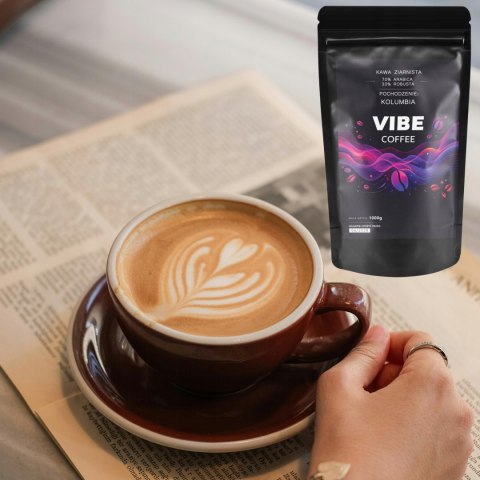 Kawa Ziarnista Świeżo Palona 1kg VIBE COFFEE Kolumbia + Kubek Prezent