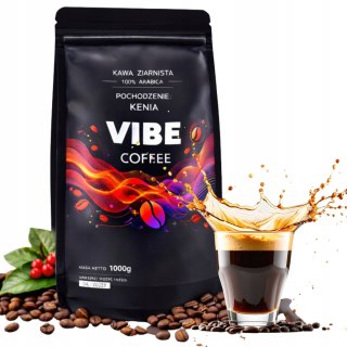 Kawa ziarnista 1kg KENIA 100% ARABICA VIBE COFFE Świeżo Palona do ekspresu