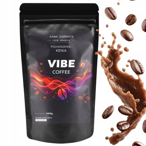 Kawa ziarnista 1kg KENIA 100% ARABICA VIBE COFFE Świeżo Palona do ekspresu
