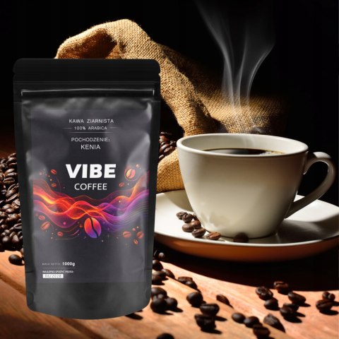 Kawa ziarnista 1kg KENIA 100% ARABICA VIBE COFFE Świeżo Palona do ekspresu