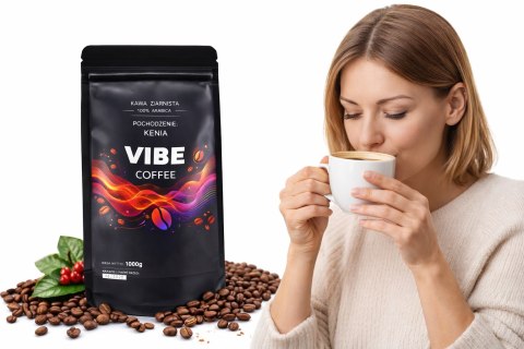 Kawa ziarnista 1kg KENIA 100% ARABICA VIBE COFFE Świeżo Palona do ekspresu