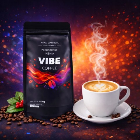 Kawa ziarnista 1kg KENIA 100% ARABICA VIBE COFFE Świeżo Palona do ekspresu