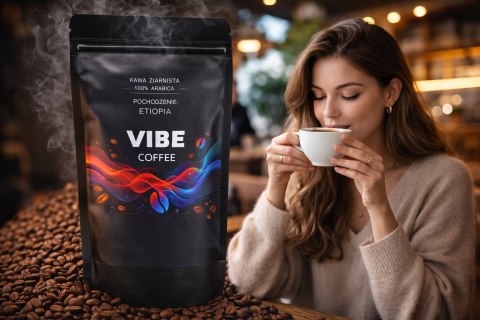 Kawa ziarnista 1kg Świeżo Palona ETIOPIA 100% ARABICA VIBE do ekspresu 1000