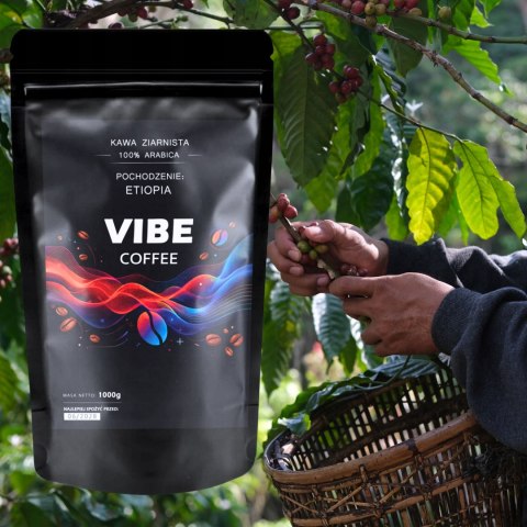 Kawa ziarnista 1kg Świeżo Palona ETIOPIA 100% ARABICA VIBE do ekspresu 1000