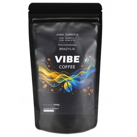 Kawa ziarnista 1kg VIBE COFFE BRAZYLIA Świeżo Palona mieszana ARABICA 1000g