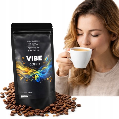 Kawa ziarnista 1kg VIBE COFFE BRAZYLIA Świeżo Palona mieszana ARABICA 1000g