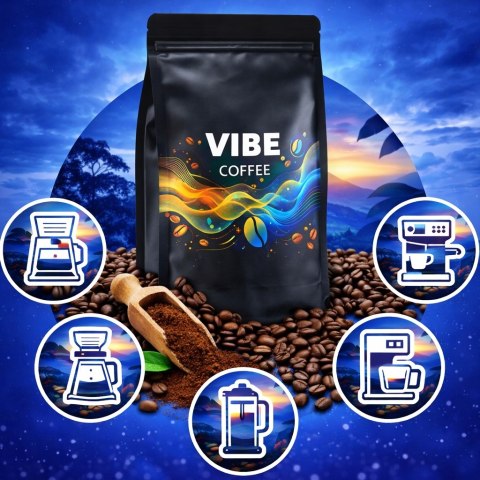 Kawa ziarnista 1kg VIBE COFFE BRAZYLIA Świeżo Palona mieszana ARABICA 1000g