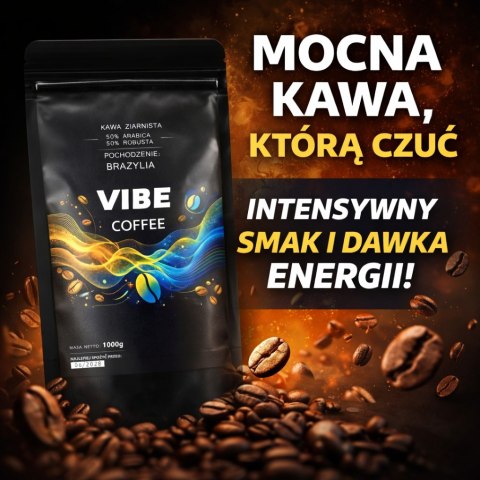 Kawa ziarnista 1kg VIBE COFFE BRAZYLIA Świeżo Palona mieszana ARABICA 1000g