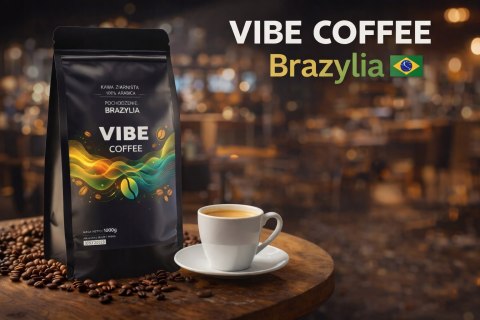 Kawa ziarnista VIBE COFFE Brazylia 1kg Świeżo Palona - 100% Arabica 1000g