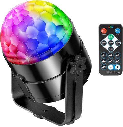 PROJEKTOR DYSKOTEKOWY KULA lustrzana DYSKOTEKOWA RGB reflektor LASER PILOT