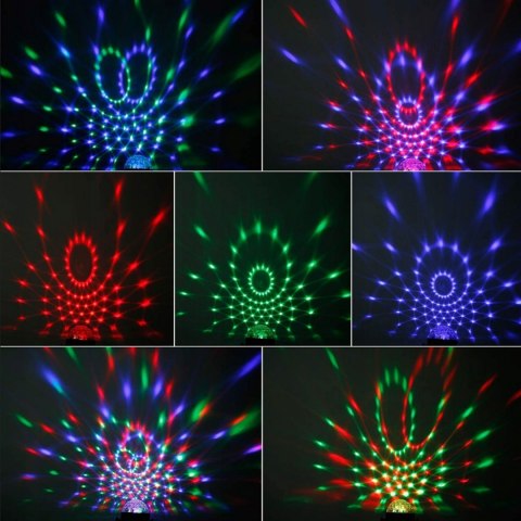 PROJEKTOR DYSKOTEKOWY KULA lustrzana DYSKOTEKOWA RGB reflektor LASER PILOT