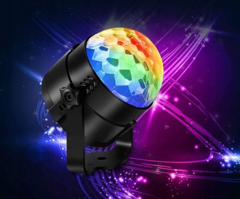 PROJEKTOR DYSKOTEKOWY KULA lustrzana DYSKOTEKOWA RGB reflektor LASER PILOT
