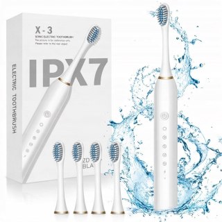 SZCZOTECZKA SONICZNA DO ZĘBÓW Akumulatorowa ELEKTRYCZNA + 4 KOŃCÓWKI USB