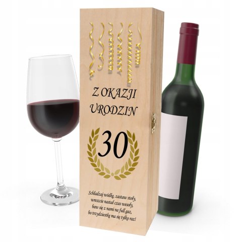 Drewniana skrzynka na wino - IDEALNY PREZENT na każdą okazję! NA 30-STKE 05