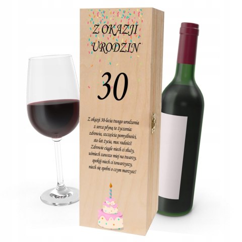 Drewniana skrzynka na wino - IDEALNY PREZENT na każdą okazję! NA 30STKE 03